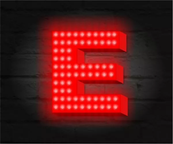 Объемные буквы с открытыми диодами