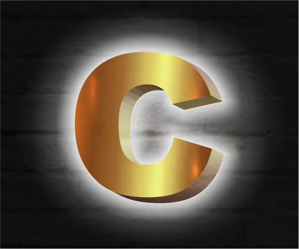 Объемные буквы с контражуром из Алюминия