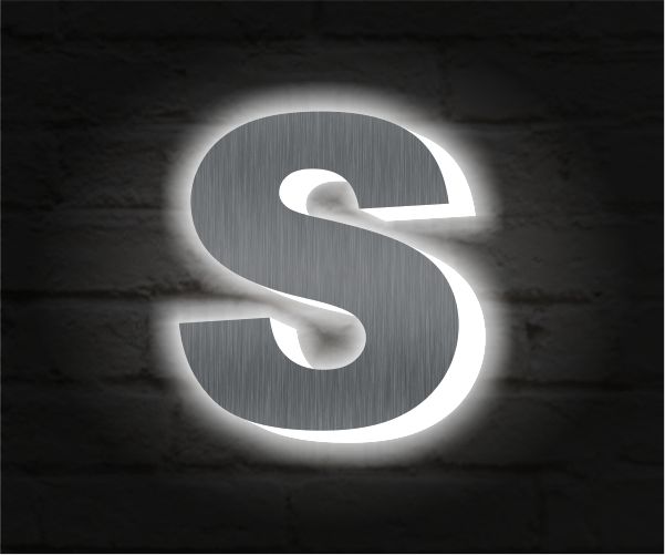 Световые буквы из нержавейки серебряные (световой торец)