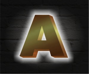 Световые буквы из нержавейки золотые с контражурной подсветкой