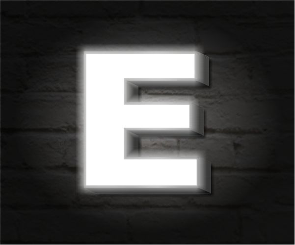 Световые буквы из нержавейки серебряные (световое лицо)