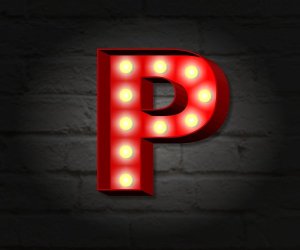 Ретро буквы с лампочками