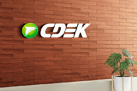  Вывеска CDEK объемные буквы и фигурный короб
