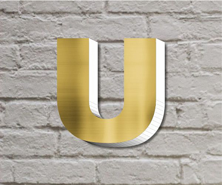 Световые буквы из нержавейки золотые (световой торец)