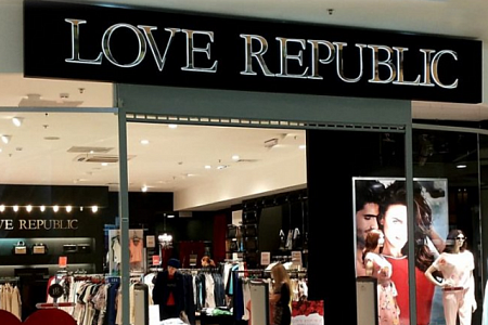 Love Republic объемные буквы из металла на коробе в Москве Love Republic объемные буквы из металла на коробе